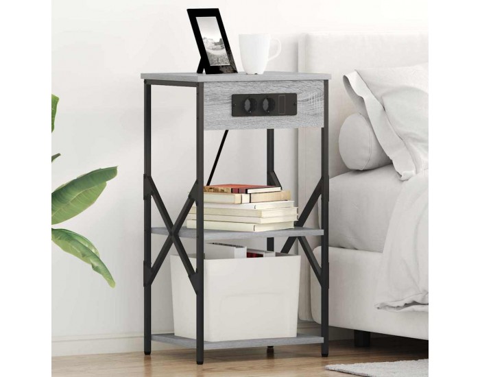 Sonata H Нощен шкаф 2 pcs Сив сонома 41 x 31 x 76 см Инженерно дърво