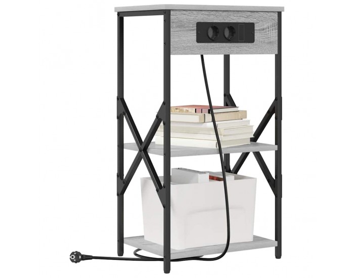 Sonata H Нощен шкаф 2 pcs Сив сонома 41 x 31 x 76 см Инженерно дърво