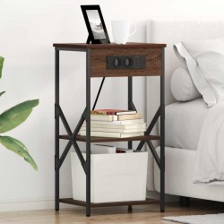 Sonata H Нощен шкаф 2 pcs Кафяв дъб 41 x 31 x 76 см Инженерно дърво - Нощни шкафчета