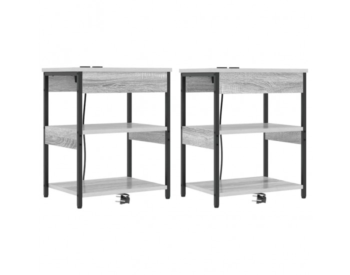 Sonata H Нощен шкаф 2 pcs Сив сонома Инженерно дърво