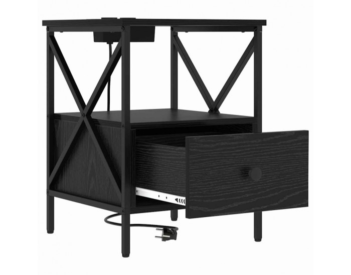 Sonata H Нощен шкаф Черен дъб 41.5 x 40.5 x 55 см Инженерно дърво