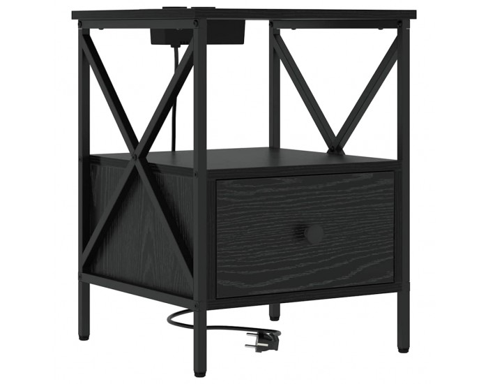 Sonata H Нощен шкаф Черен дъб 41.5 x 40.5 x 55 см Инженерно дърво