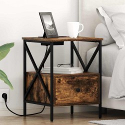 Sonata H Нощен шкаф Опушен дъб 41.5 x 40.5 x 55 см Инженерно дърво - Спалня