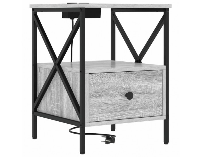 Sonata H Нощен шкаф Сив сонома 41.5 x 40.5 x 55 см Инженерно дърво