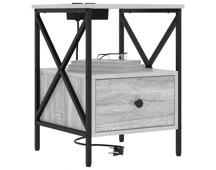 Sonata H Нощен шкаф Сив сонома 41.5 x 40.5 x 55 см Инженерно дърво