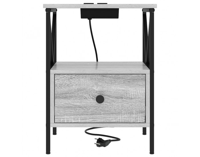 Sonata H Нощен шкаф Сив сонома 41.5 x 40.5 x 55 см Инженерно дърво