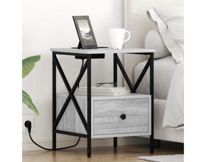 Sonata H Нощен шкаф Сив сонома 41.5 x 40.5 x 55 см Инженерно дърво