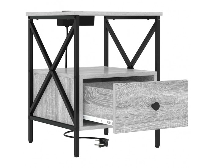 Sonata H Нощен шкаф Сив сонома 41.5 x 40.5 x 55 см Инженерно дърво