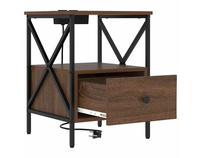 Sonata H Нощен шкаф Кафяв дъб 41.5 x 40.5 x 55 см Инженерно дърво