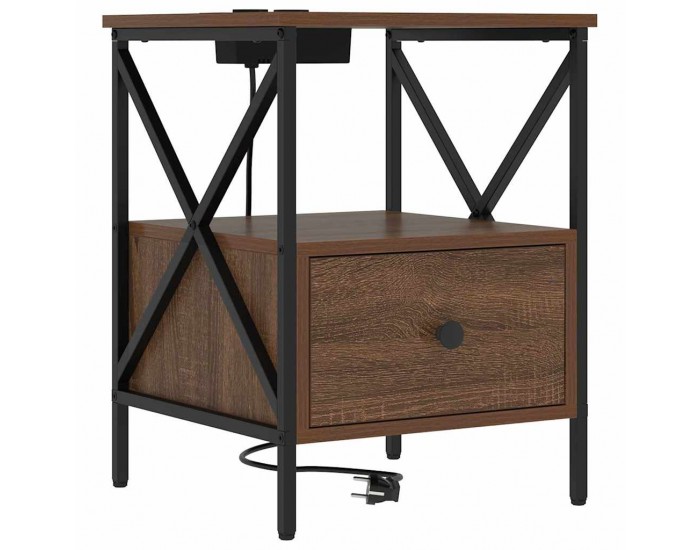 Sonata H Нощен шкаф Кафяв дъб 41.5 x 40.5 x 55 см Инженерно дърво