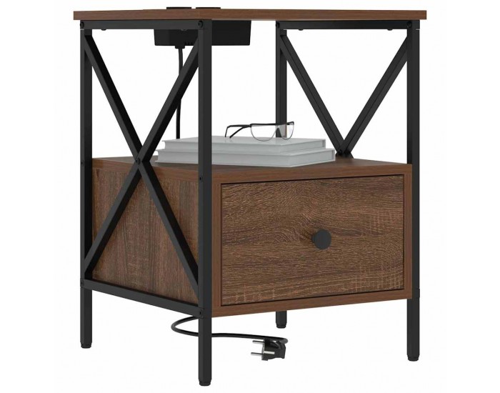 Sonata H Нощен шкаф Кафяв дъб 41.5 x 40.5 x 55 см Инженерно дърво