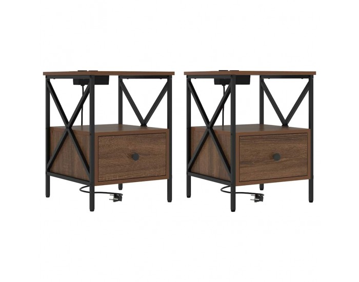 Sonata H Нощен шкаф Кафяв дъб 41.5 x 40.5 x 55 см Инженерно дърво