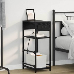 Sonata H Нощен шкаф с чекмедже Черен дъб 40 x 27 x 76 см Инженерно дърво - Нощни шкафчета