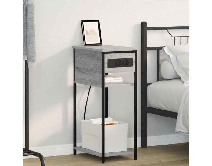 Sonata H Нощен шкаф Сив сонома 41 x 28 x 76 см Инженерно дърво