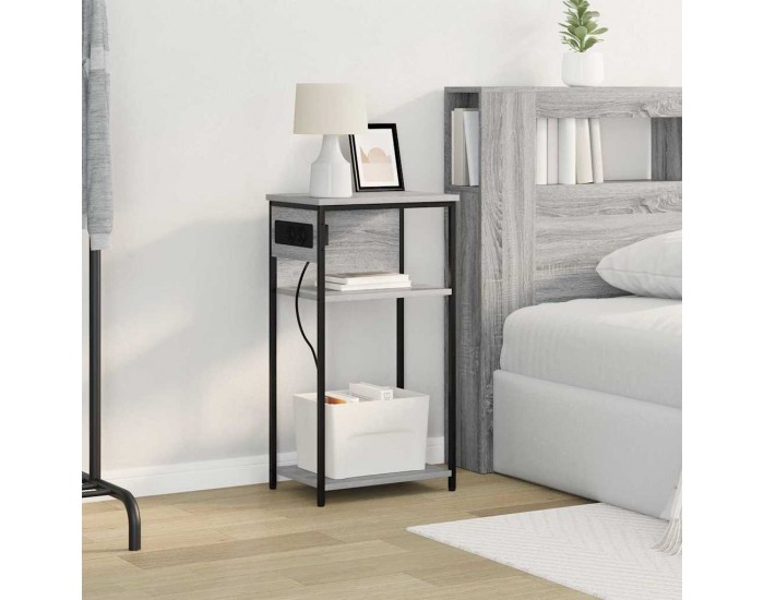 Sonata H Нощен шкаф Сив сонома 41 x 28 x 76 см Инженерно дърво