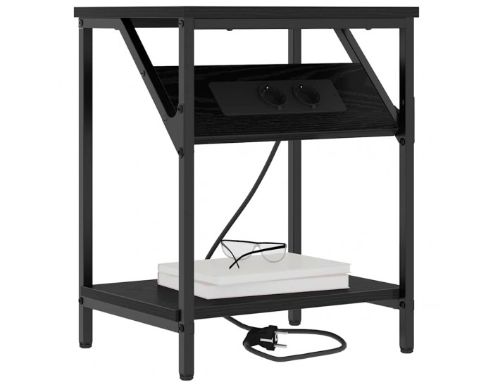 Sonata H Нощно шкафче Черен дъб 38 x 30 x 48 см Инженерно дърво