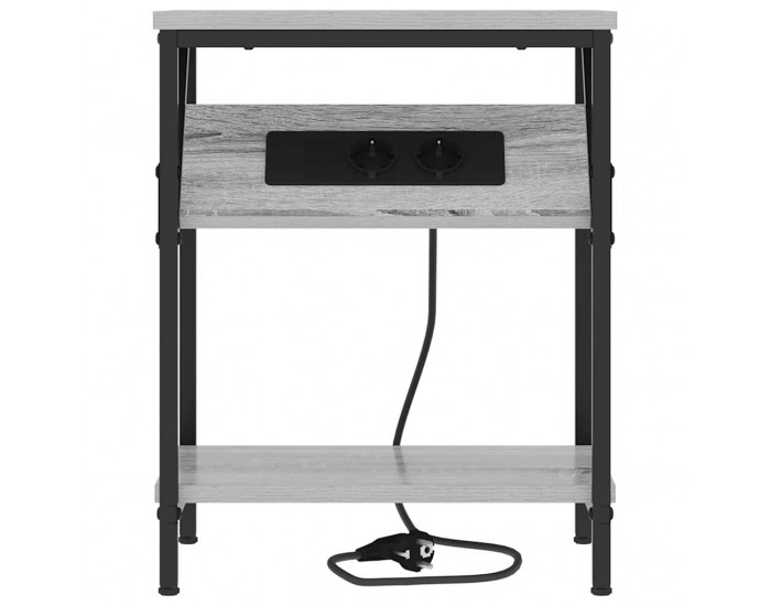 Sonata H Нощно шкафче Сив сонома 38 x 30 x 48 см Инженерно дърво