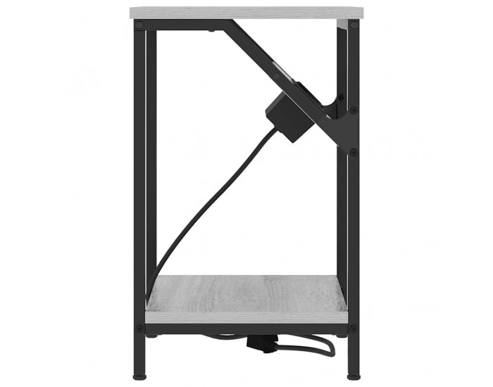 Sonata H Нощно шкафче Сив сонома 38 x 30 x 48 см Инженерно дърво