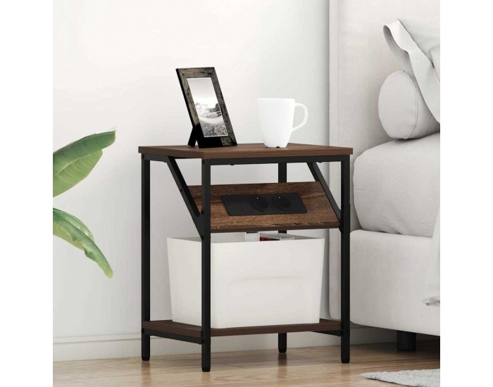 Sonata H Нощно шкафче Кафяв дъб 38 x 30 x 48 см Инженерно дърво