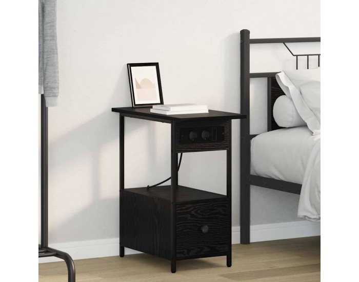 Sonata H Нощен шкаф с чекмедже Черен дъб 60 x 30 x 61 см Инженерно дърво