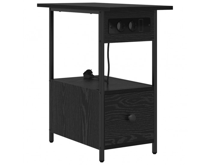 Sonata H Нощен шкаф с чекмедже Черен дъб 60 x 30 x 61 см Инженерно дърво