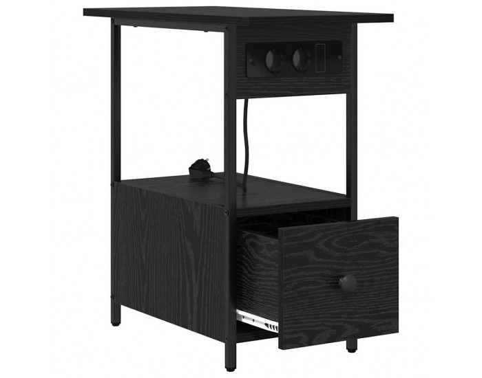 Sonata H Нощен шкаф с чекмедже Черен дъб 60 x 30 x 61 см Инженерно дърво