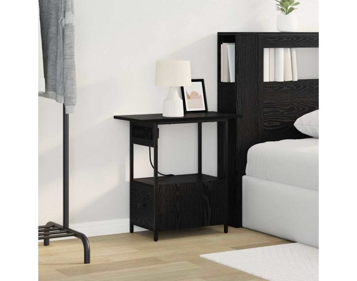 Sonata H Нощен шкаф с чекмедже Черен дъб 60 x 30 x 61 см Инженерно дърво