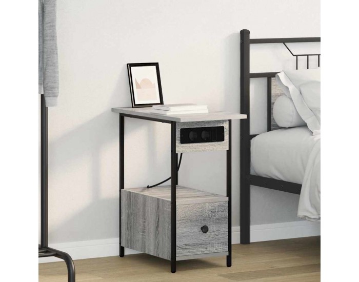 Sonata H Нощен шкаф Сив сонома 60 x 30 x 61 см Инженерно дърво