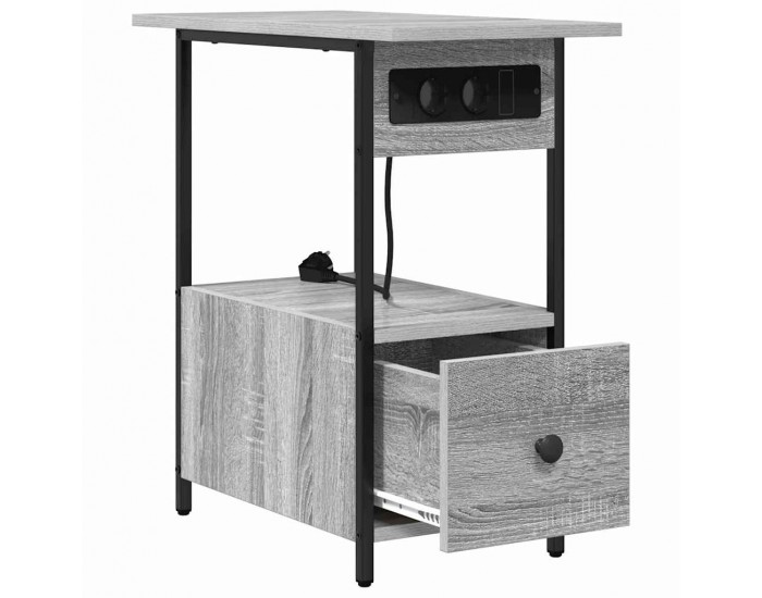 Sonata H Нощен шкаф Сив сонома 60 x 30 x 61 см Инженерно дърво