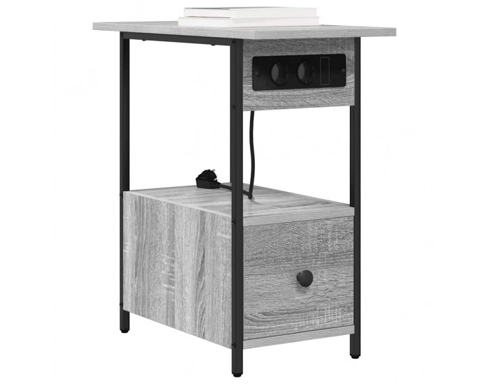 Sonata H Нощен шкаф Сив сонома 60 x 30 x 61 см Инженерно дърво