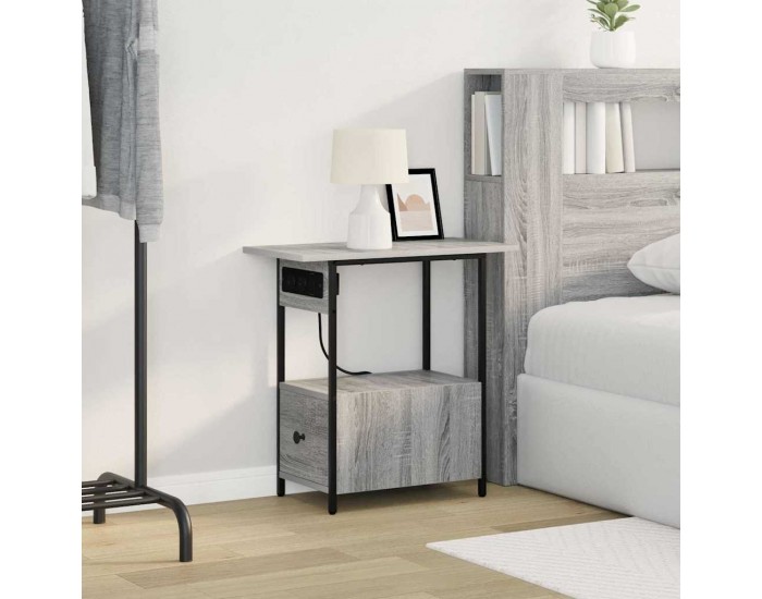 Sonata H Нощен шкаф Сив сонома 60 x 30 x 61 см Инженерно дърво