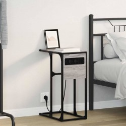 Sonata H Нощно шкафче Сив сонома Инженерно дърво - Нощни шкафчета