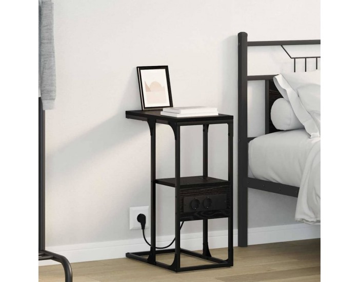 Sonata H Нощен шкаф Черен дъб 41.5 x 26 x 60.5 см Инженерно дърво