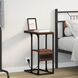 Sonata H Нощен шкаф Кафяв дъб 41.5 x 26 x 60.5 см Инженерно дърво - Нощни шкафчета