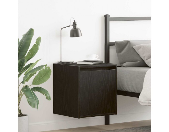 Sonata H Нощно шкафче за стенен монтаж, черно, 38x34x40 см