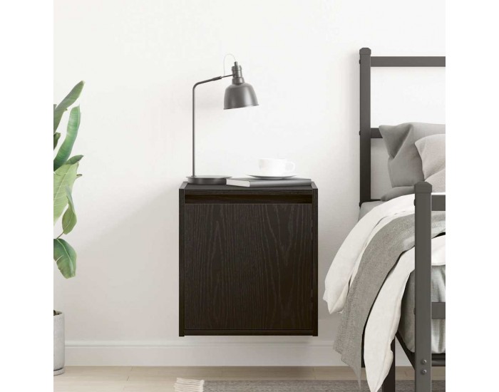 Sonata H Нощно шкафче за стенен монтаж, черно, 38x34x40 см