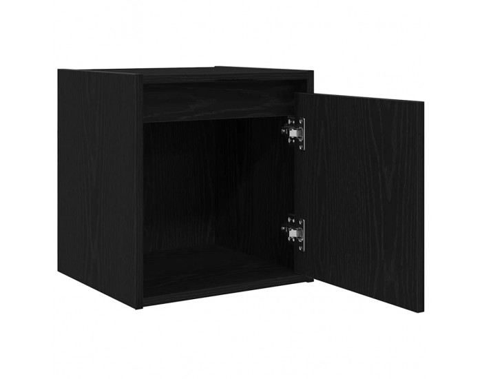 Sonata H Нощно шкафче за стенен монтаж, черно, 38x34x40 см