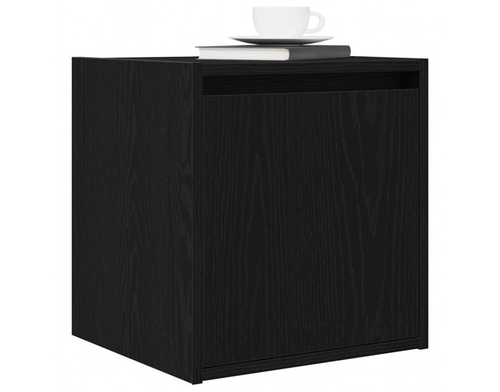 Sonata H Нощно шкафче за стенен монтаж, черно, 38x34x40 см