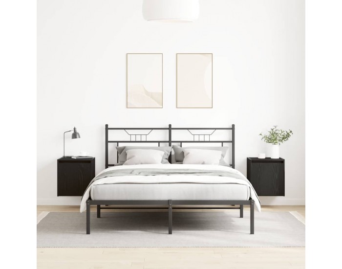 Sonata H Нощни шкафчета за стенен монтаж, 2 бр, черно, 38x34x40 см