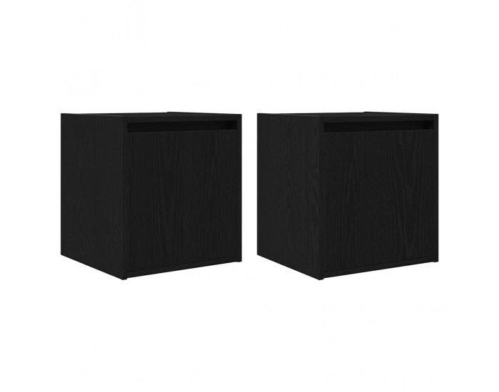Sonata H Нощни шкафчета за стенен монтаж, 2 бр, черно, 38x34x40 см