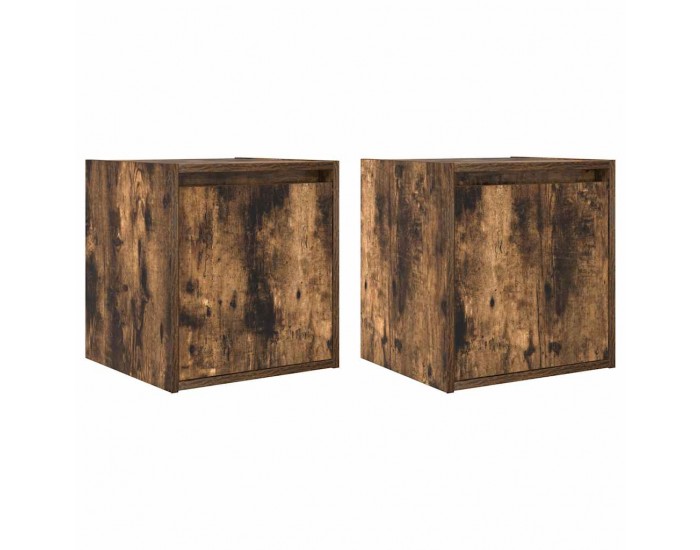 Sonata H Нощни шкафчета за стенен монтаж, 2 бр, опушен дъб, 38x34x40 см