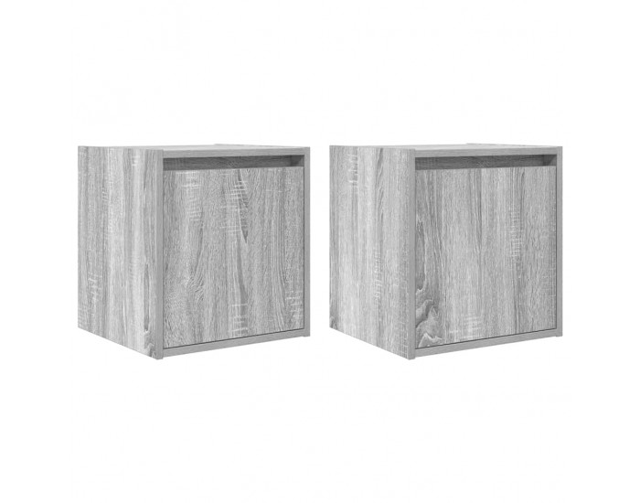 Sonata H Нощни шкафчета за стенен монтаж, 2 бр, сив сонома, 38x34x40 см