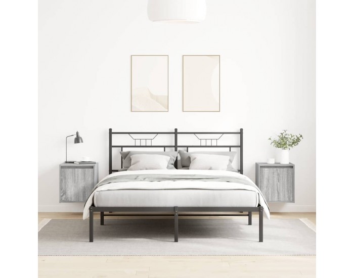 Sonata H Нощни шкафчета за стенен монтаж, 2 бр, сив сонома, 38x34x40 см