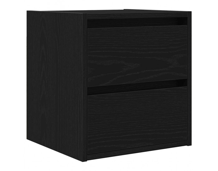 Sonata H Нощни шкафчета за стенен монтаж, 2 бр, Черен дъб, 38x34x40 см