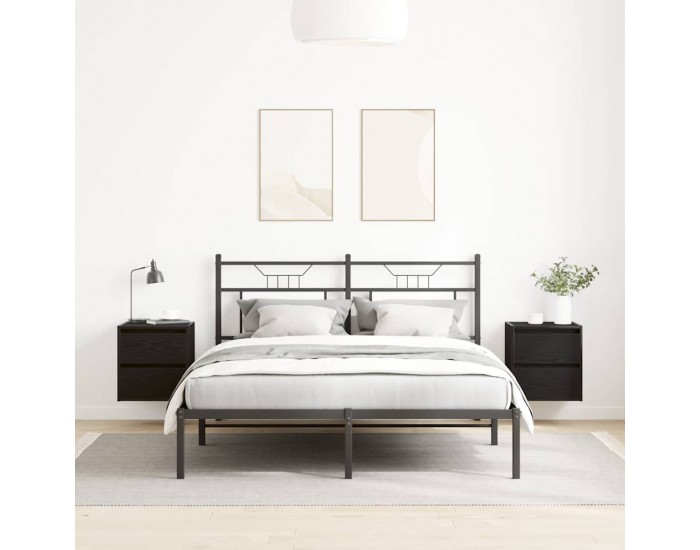 Sonata H Нощни шкафчета за стенен монтаж, 2 бр, Черен дъб, 38x34x40 см