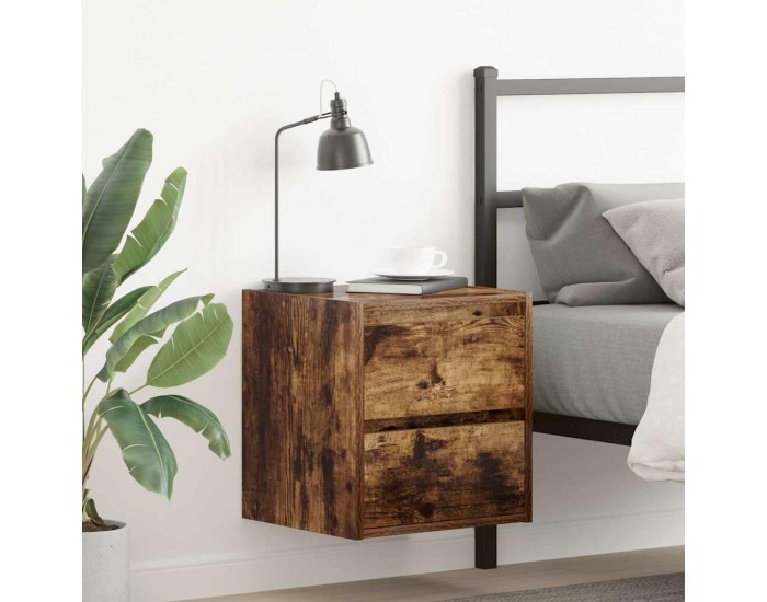 Sonata H Нощно шкафче за стенен монтаж, опушен дъб, 38x34x40 см