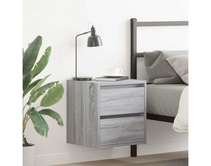 Sonata H Нощно шкафче за стенен монтаж, сив сонома, 38x34x40 см