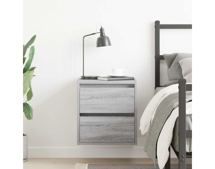 Sonata H Нощно шкафче за стенен монтаж, сив сонома, 38x34x40 см