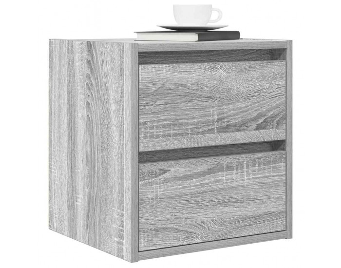 Sonata H Нощно шкафче за стенен монтаж, сив сонома, 38x34x40 см