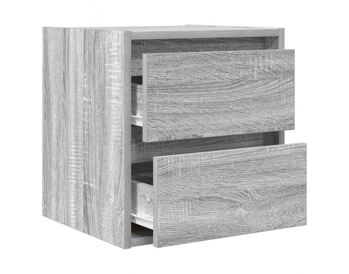 Sonata H Нощно шкафче за стенен монтаж, сив сонома, 38x34x40 см